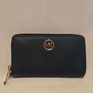 Michael Kors Black Wallet with Gold Logo